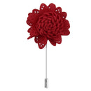 Men Fashionable Handcrafted Peony Flower Tie Lapel Brooch Pin Red