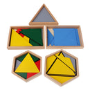 Montessori Educational Learning Wooden Toy - Constructive Triangles Matching