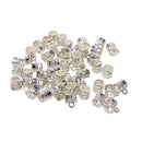 Pack of 50 Silver Spacer Bail Beads Tube Charms Pendants Jewelry Making Findings