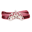 Infant Baby Rhinestone Pearl Crown Hair Bands Photography Headband - Red