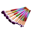 10pcs Mermaid Colorful Makeup Brushes Set Cosmetic Concealer Blending Highlighter Eyeliner Contour Brush Kit