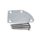 Chrome Electric Guitar Neckplate Metal Neck Plate with Screws for Fender Strat Tele Guitar Parts