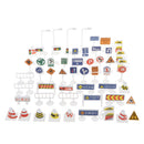 56 pieces Kids Block Street Traffic Signs Kid Children's Educational Toy for Traffic Knowledge Learning Car & Train Scenery Playset Gift