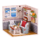 DIY Assembly Miniature Dollhouse Kit with Furniture, LED Light, Dust Cover