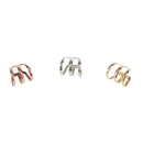 3pcs Gold & Silver & Bronze Tone Cartilage Helix Ear Cuff 3 Hoops Earrings