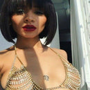 Bikini Gypsy Top Harness Rhinestone Bra Body Chest Chain Jewelry Summer Beach Fancy Lady Necklace