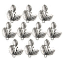 10 Pieces Vintage Alloy Sliver Leaf Three Leaves Pendants Charms DIY Jewelry Findings