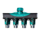 4 Way Tap Adapter Valve Shut Off Manifold Garden Hose Pipe Connector Split