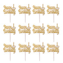 Pack of 12 Happy Birthday Cake Topper Cupcake Picks Home Party Cake Centerpieces