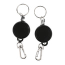2pcs 1.4" 23.6" Key Retractable Clip Keychain Key Ring Pull Reel Key Chain