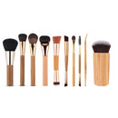 10x Bamboo Handle Makeup Brush Set Face Eye Lip Multipurpose Cosmetic Brush Applicators