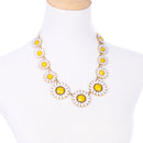 Womens Jewelry Sunflower Bib Statement Collar Charm Necklace