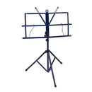 On Stage Blue Folding Adjustable Music Stand with Rain Wear Carrying Bag