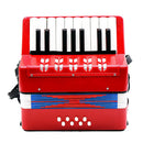 Mini Kids Accordion 17 Keys 8 Bass Musical Educational Instrument Toy Xmas Gift Red