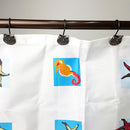 PACK 12 Shower Curtain Rings Gliding Hooks Curtain Sunblind Tieback Owl Theme