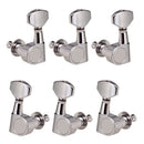 Folk Guitar Parts Alloy String Tuning Pegs Tuners 3R3L Square Button Chrome
