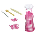 Fun Kitchen Cooking Baking Food Cake Kits, Pretend Role Play Development Toy Chef Apron Cap Glove Set, Wooden Spoon Rolling Pin Whisk Kits