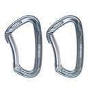 CE Certified - 2 Pieces / Set 24KN Outdoor Mountaineering Rock Tree Climbing D Shape Carabiner Spring Snap Clip Hook, Rappelling Rescue Safety Equipment