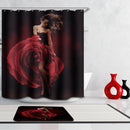 Home Hotel Bathroom Shower Room Decor Fashionable Girl Print Charms Shower Curtain With 12 Hooks