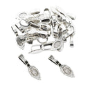 30 Pcs Oval Net Tibetan Silver Glue-on Flat Pad Bails Settings Pendants