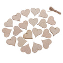 20 Pieces Wooden Hearts Shape Embellishments Craft with Hole for Wedding Christmas Decoration Scrapbook Making Card