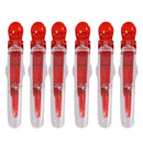 6x Plastic Crocodile Sectioning Salon Shark Hair Clips Hair Styling Hairdressing Clamp Wine red