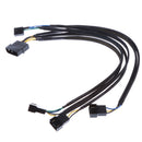 30cm 4 pin Y Splitter Computer PC Fan Power Cable 1 to 4 Wire Black Sleeved