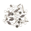 35pcs Hip hop Metal Assorted Style Flower Shell Leaf Hair Braid Rings Pendants Pin Loops Headband Hair Accessories