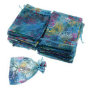 100 Pieces Coralline Candy Gifts Jewelry Bag Drawstring Organza Pouch Wedding Party Supplies Navy Blue