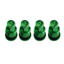 4x Aluminum Bolt-in Car Tubeless Wheel Tire Valve Stem With Dust Cap Green