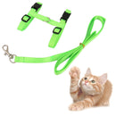 Set Of Nylon Breathable Comfortable Cat Large Adjustable I-Shaped Harness With Leash Green