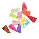Lot 40mm 12pcs Suede Leather Tassel Keychain Bag Pendant Charms Crafts Jewelry DIY