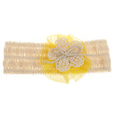 Fashionable Lace Flower Design Charms Kids Baby Girl Toddler Headband Hair Band Headwear Hair Decor Accessory Yellow