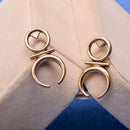 Vintage Cool Punk Style Antique Gold Half Moon Shape Ear Stud Earrings for Women