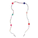 Anti Slip Colorful Beads Plush Ball Eyeglass Holder Chain Necklace Lady Girl