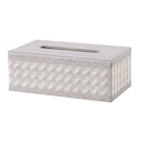 Tissue Box Dispenser Case Napkin Holder Home Office Car Accessory White Grid, Stylish Home Decoration 9.84x5.51x3.74 inch