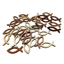 100 Pieces Wood Cutout Shapes Unfinished Hollow Fish Slices for Craft