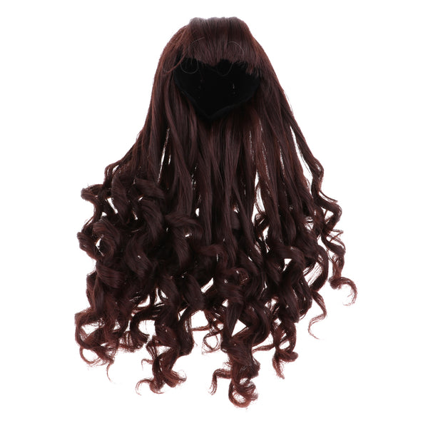 1/3 BJD Dolls Long Curly Wig Coffee Hair for Dollfie DOD LUTS DZ SD DIY Making Supplies