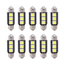 10x Xenon White 6418 Canbus 5050 LED Interior License Plate Lights Bulbs Festoon