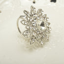 Lady Jewelry Sunflower Shape Crystal Charm Autumn Tricyclic Scarf Buckle Pin