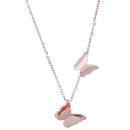 Women 316L Stainless Steel Crystal Collarbone Butterfly Pendant Necklace