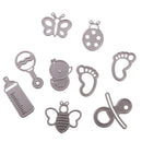 Set of 9 Baby Accessories Metal Cutting Dies Stencil Scrapbooking Paper Card Embossing