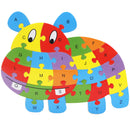 Wooden ABC Alphabet Jigsaw Hippo Puzzle Children Educational Learning Toys
