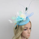 Elegant Flower Veil Design Fascinator Hat Cap Wedding Bridal Night Out Party Favor Headwear Hair Accessory Blue
