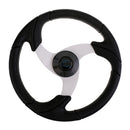 Aluminum Alloy Boat Steering Wheel 3 Spoke 3/4" Shaft 14.2" Diameter & Soft Foam Grip for Marine Yacht