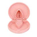 Round Design Pill Cutter Splitter Storage Compartment Box Medicine Holder - Pink