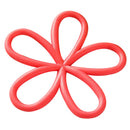 Durable Heat Insulation Cushion Saucepan Coaster Dining Tableware Flower Design Shape Cup Mat for Home Cafe Use -Red