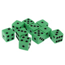 Pack of 10 Pieces 18mm Six Sided D6 Spot Dice for D&D TRPG Party Game Toy Green