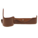 PU Leather Camera Half Case Bag Cover Protector for Sony A9 A7R3 A7RIII, Brown