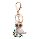1pcs Crystal Rhinestone Owl Pendant Keyring